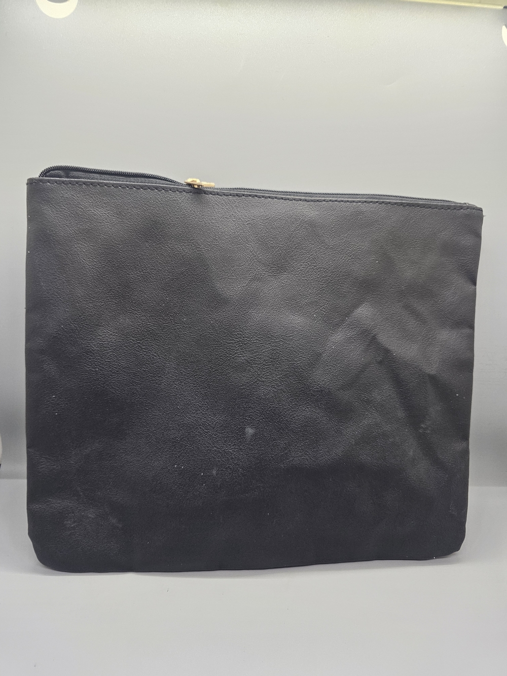 Men's Black Leather Zip Pouch - Minimalist Carry